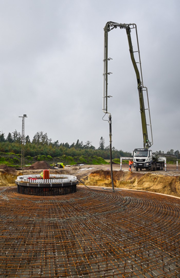 K.G. Beton Pumpe på arbejde